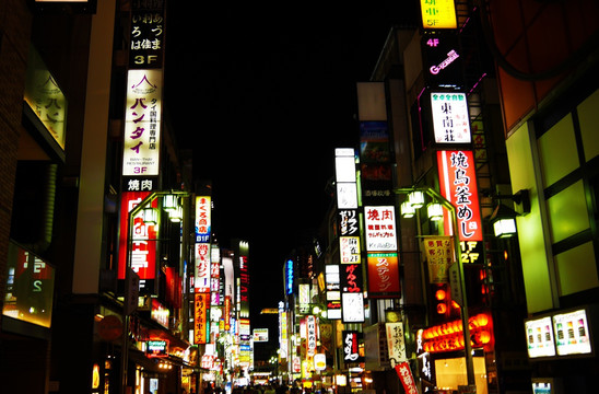 日本东京城市夜景