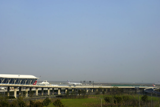 上海浦东机场 航站楼日景