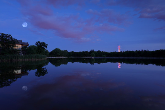 北京奥林匹克森林公园北园夜景