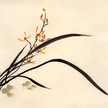 國(guó)畫蘭花水墨畫