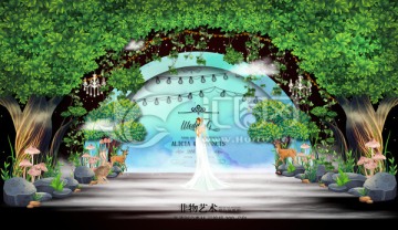 森系主题婚礼舞台 童话森林