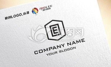 E字母极简风格LOGO设计