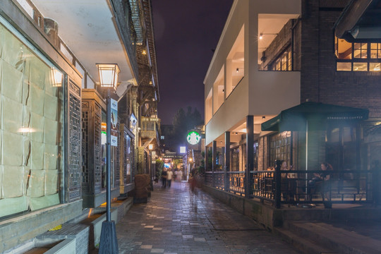 宽窄巷子夜景 四川古镇夜景