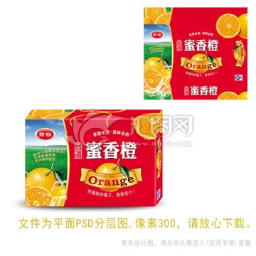 蜜香橙彩色箱子設計PSD