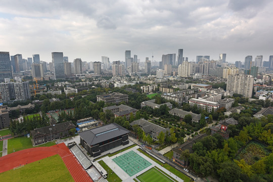 四川大学全景 华西坝钟楼