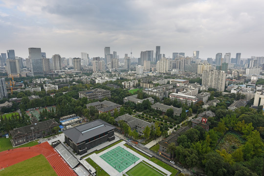 四川大学全景 华西坝钟楼