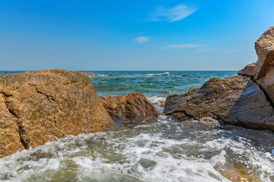 大海 礁石 浪花