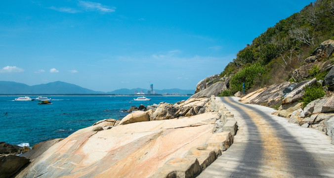 海南蜈支洲岛观日岩风景