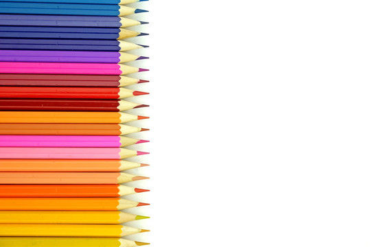 彩铅 彩色铅笔 彩虹 竖线排列