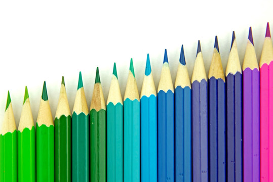 彩铅 彩色铅笔 蓝绿 梯形