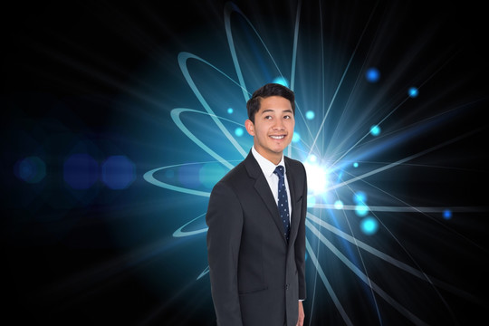 微笑亞洲商人的復(fù)合形象