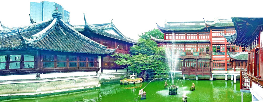 上海豫园 宽幅 大尺