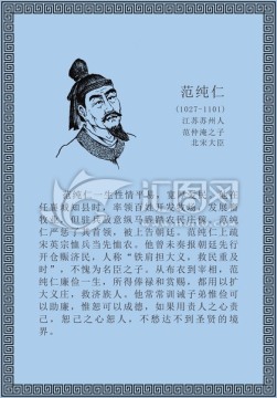 古代线描廉洁廉政人物范纯仁