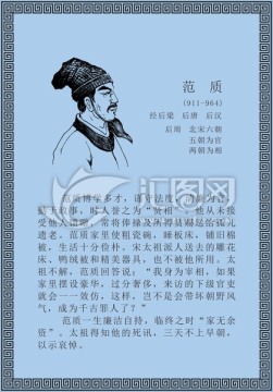 古代線描廉潔廉政人物范質(zhì)