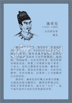 古代線描廉潔廉政人物廉希憲