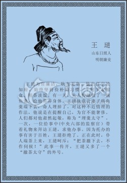 古代線描廉潔廉政人物王琎