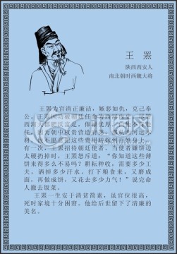 古代線描廉潔廉政人物王羆