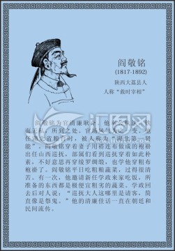 古代线描廉洁廉政人物阎敬铭