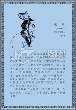 古代线描廉洁廉政人物张奂