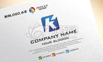 K字母藍(lán)色大氣LOGO