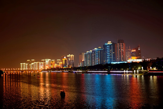 金华江北市区夜景全景