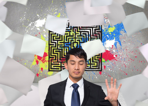 商人伸出手掌的復(fù)合形象