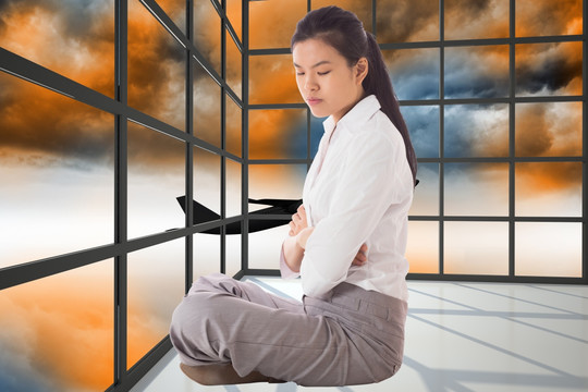 商人盤腿而坐的復(fù)合形象
