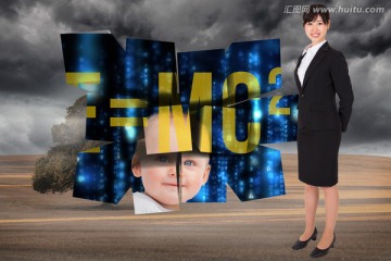 女商人微笑的復(fù)合形象