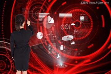 女商人背對(duì)著鏡頭的復(fù)合形象