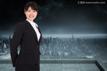 女人微笑著的復(fù)合形象
