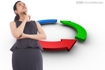 女商人思考的復(fù)合形象