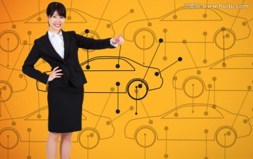 女商人微笑著的復(fù)合形象