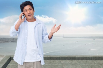 商人打電話的復(fù)合形象