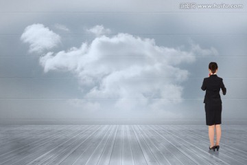 女商人背對(duì)著鏡頭的復(fù)合形象