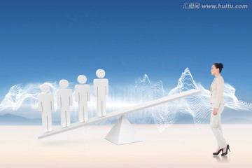 女商人側(cè)身對(duì)著鏡頭的復(fù)合形象