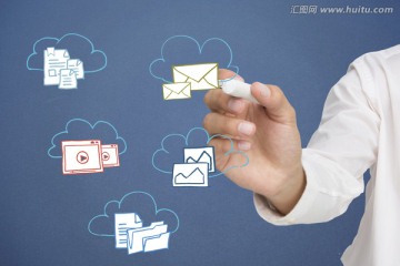 商人拿著筆書寫的復(fù)合形象