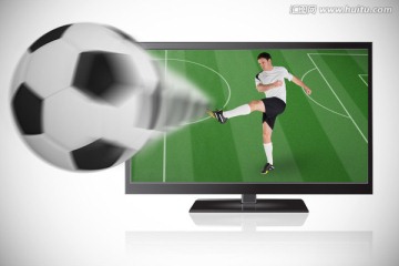 電視上的足球運動員