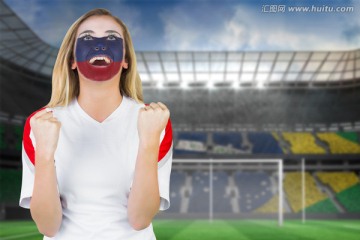 女人雙手握拳的復合形象