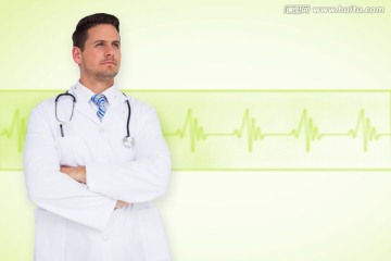 醫(yī)生雙手抱胸的復(fù)合形象