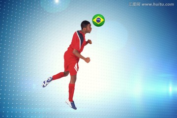 足球運動員踢球的復合形象