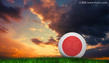草地上的日本足球