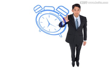 商人指著鐘的復(fù)合形象