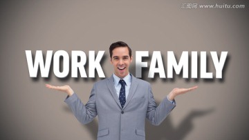 商人抬起雙手的復(fù)合形象