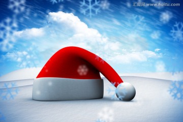 圣诞帽与蓝天白云