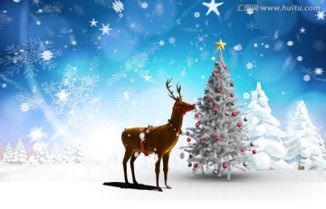圣诞树和驯鹿 