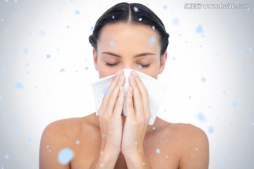 女人捂著鼻子的復(fù)合形象