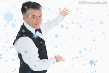 商人張開雙手的復(fù)合形象