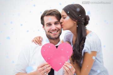 女人親吻男人的復(fù)合形象