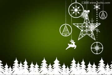 冷杉林與雪花的復(fù)合形象