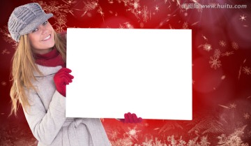 金發(fā)女人拿著白板的復合形象